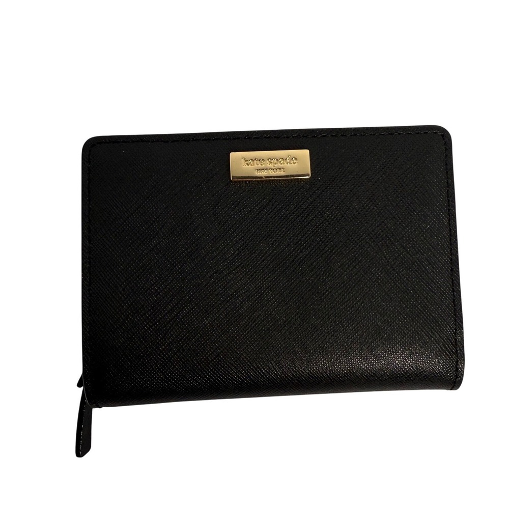 Kate Spade Quiet‎ Luxury Black Saffiano Leather Compact Wallet